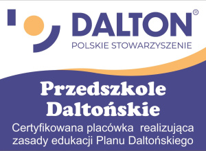 Plakat z certyfikatem Przedszkola Daltońskiego