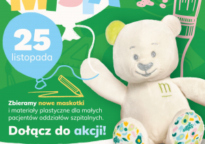 Plakat akcji zbiórki z okazji "Dnia Pluszowego Misia"