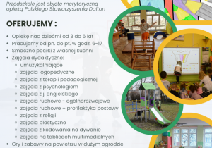 Plakat z ofertą przedszkola