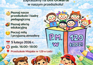 Plakat z dniem otwartym 05.02.2026 r. godz. 16:00 - 18;00