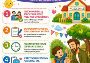 Plakat "Zasady odbierania dziecka z przedszkola"